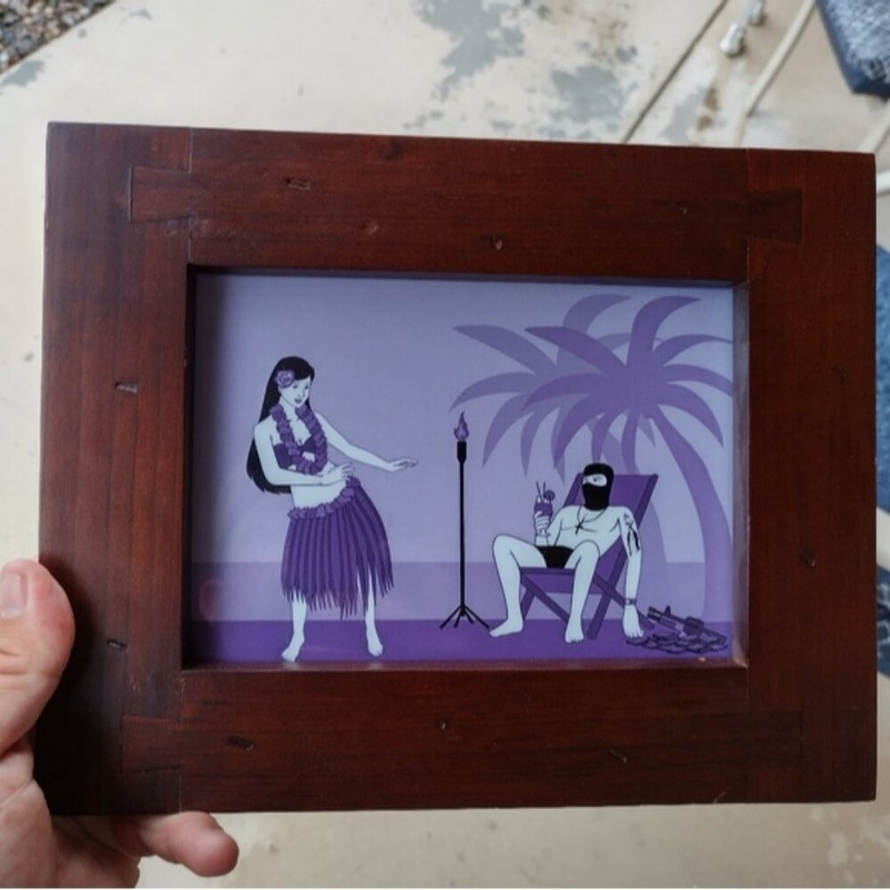 Burglar Pop Art Hula Girl Tiki Bamboo